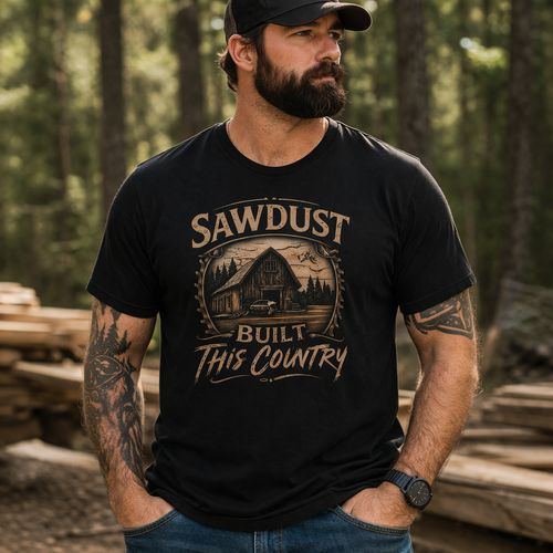 "Sawdust Built this Country"- Short Sleeve Graphic Tee