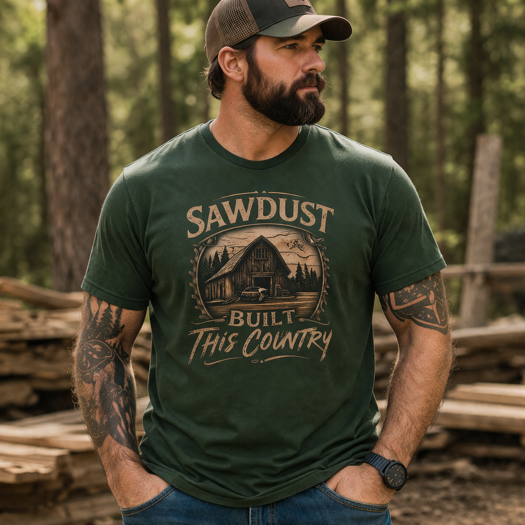 "Sawdust Built this Country"- Short Sleeve Graphic Tee
