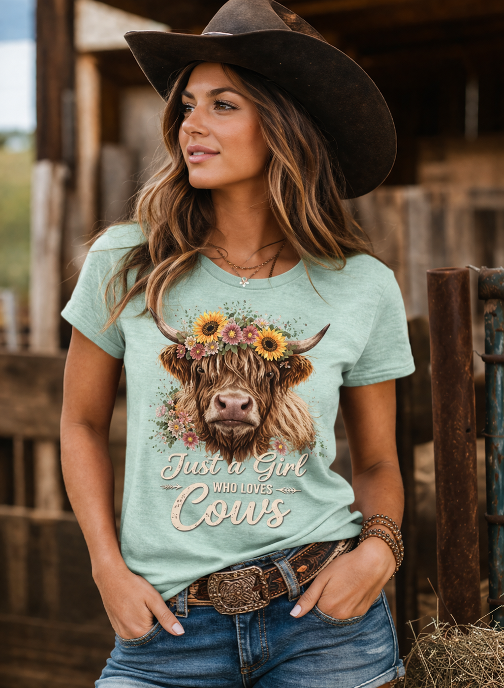 "Just a Girl who Loves Cows"-Graphic Tee