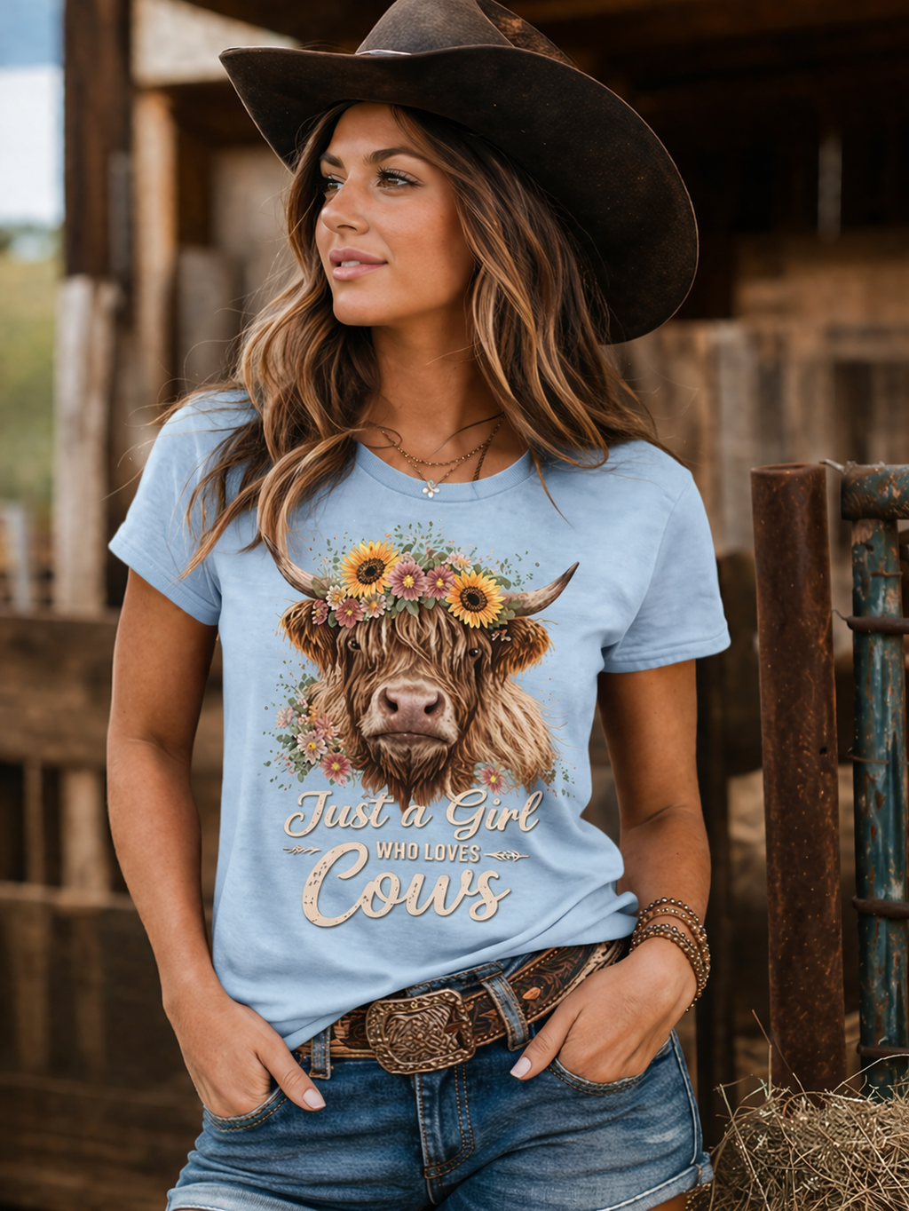 "Just a Girl who Loves Cows"-Graphic Tee