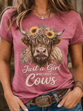 "Just a Girl who Loves Cows"-Graphic Tee