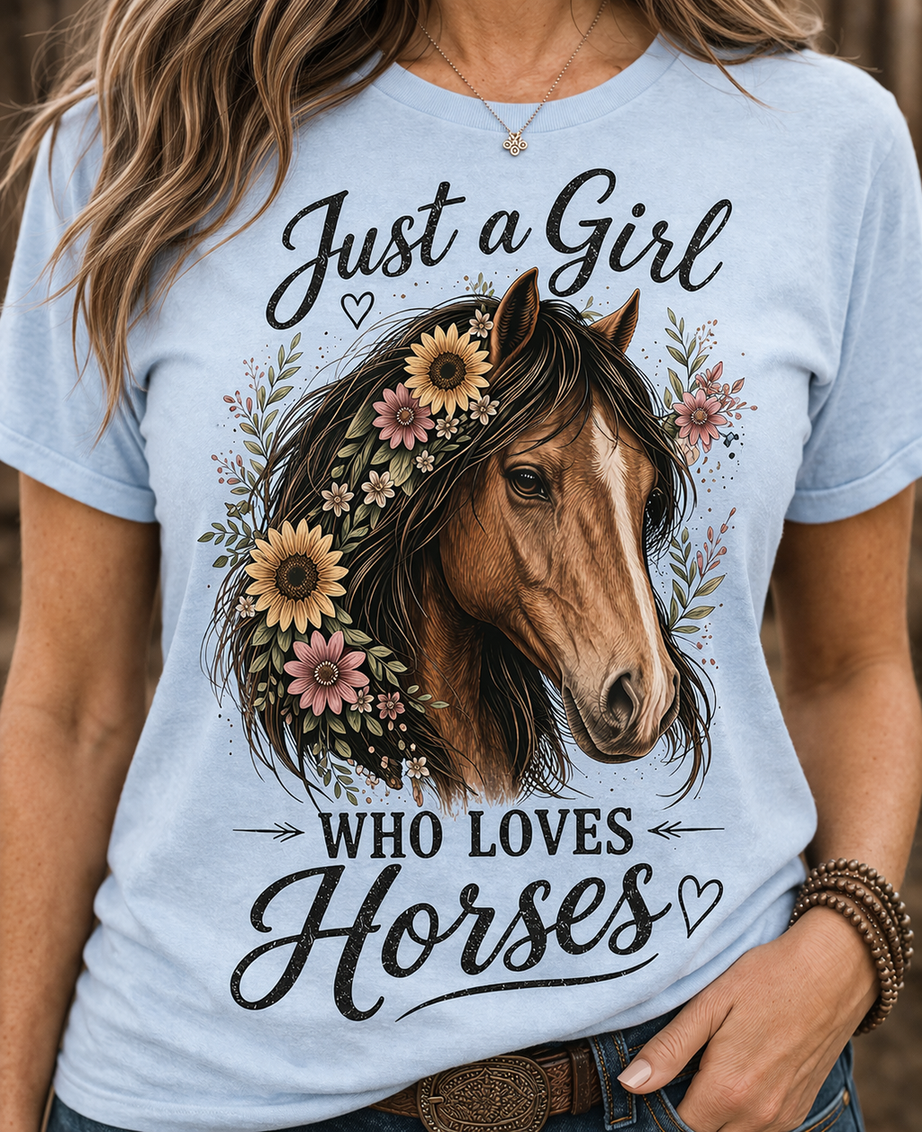 "Just a Girl who Loves Horses"-Graphic Tee