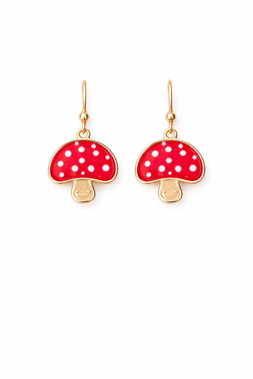 Whimsical Mushroom Clay Dangle Earrings