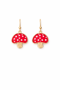 Whimsical Mushroom Clay Dangle Earrings