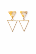 Golden Triangle Clay Statement Earrings