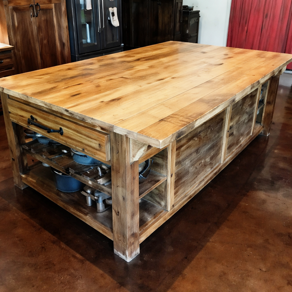 Handcrafted Rustic Kitchen Island-CALL FOR PRICING