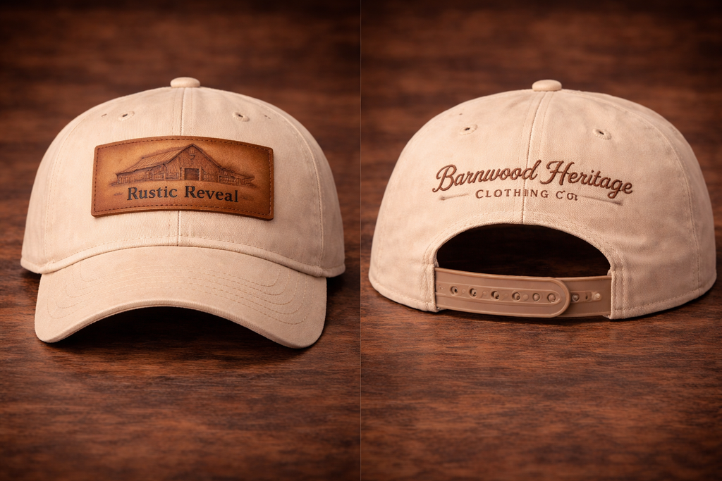 Unisex Rustic Canvas Hat with Leather Patch