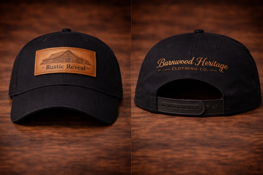 Unisex Rustic Canvas Hat with Leather Patch