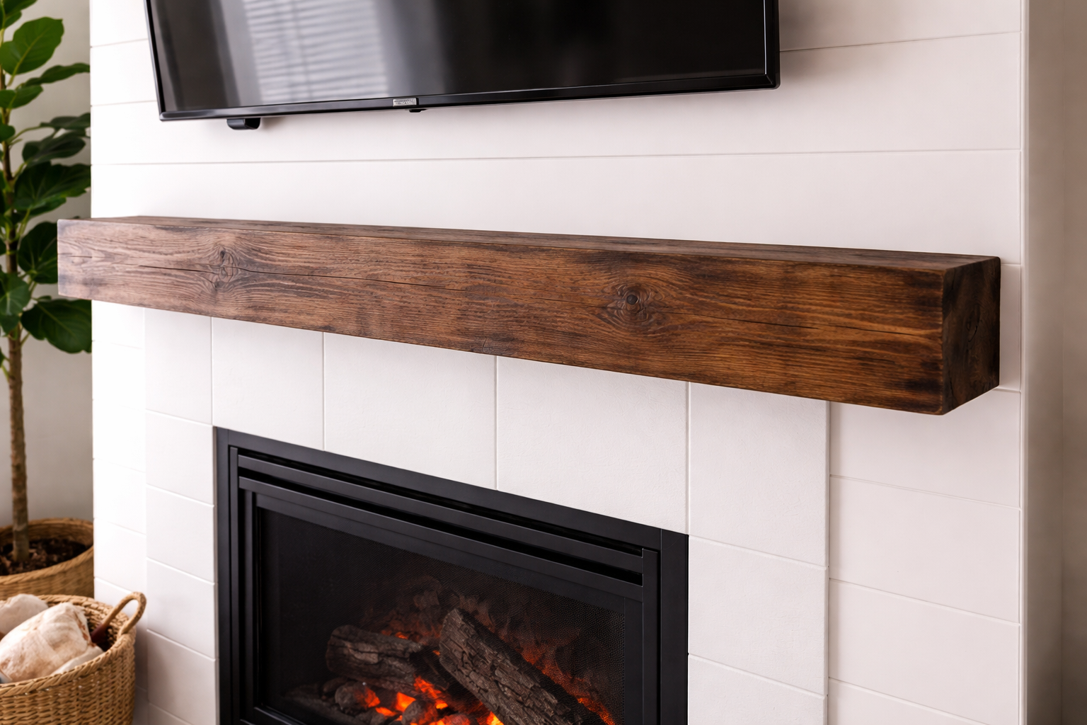 Rustic Wood Fireplace Mantel-CALL FOR PRICING