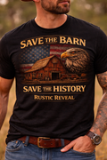 Rustic Reveal-Save the Barn Save the History- Short Sleeve Graphic Tee - Black