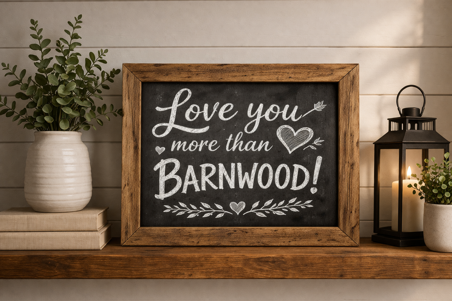 Wooden Chalkboard Sign- “Love you More than Barnwood"